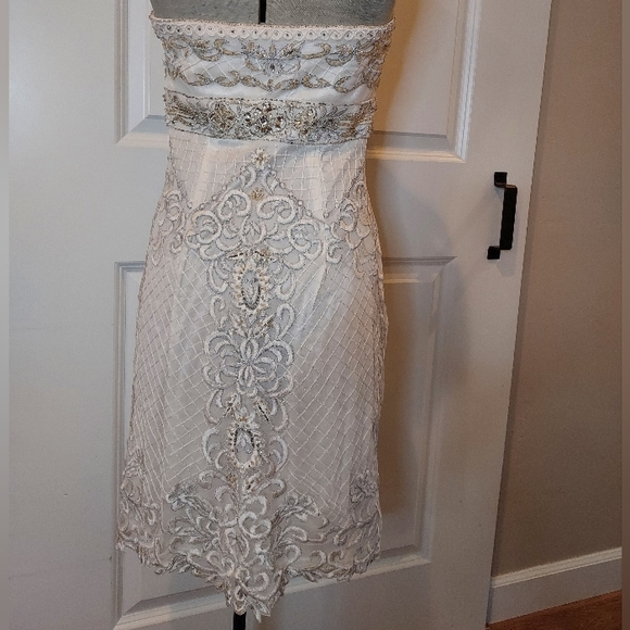 Sue Nocturne 1920s Strapless Sequined Beaded Gown - Picture 11 of 16